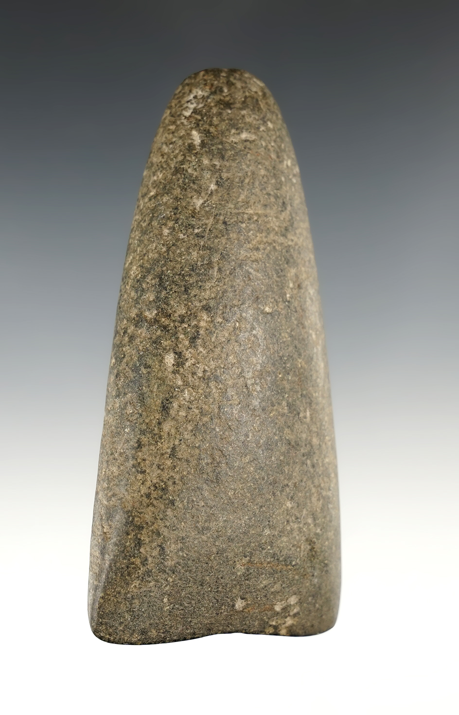 4 3/8" highly polished Hardstone Adze with a unique bit. Finely made. Found in the Eastern U.S.