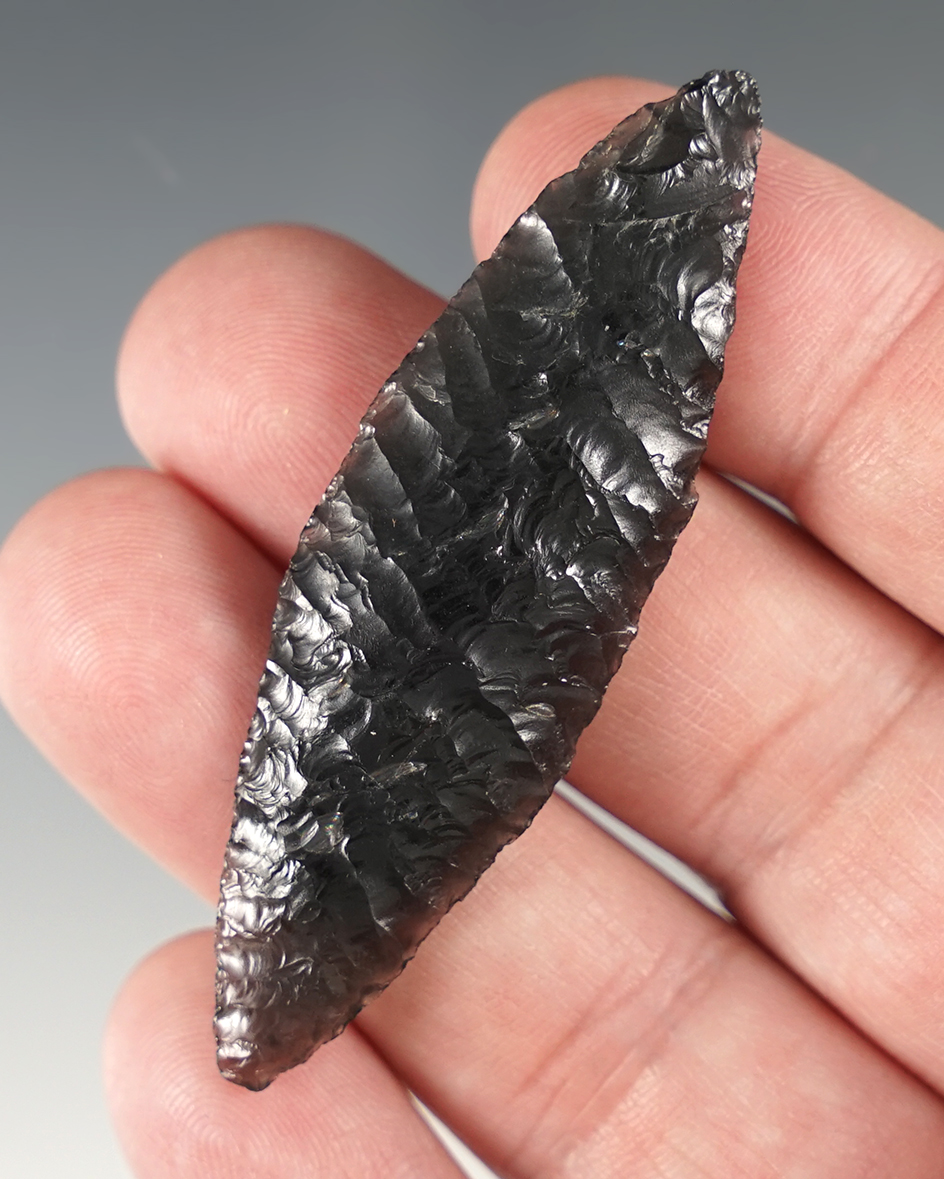 Nice 2 5/8" Obsidian Cascade found in Lake Co., Oregon.