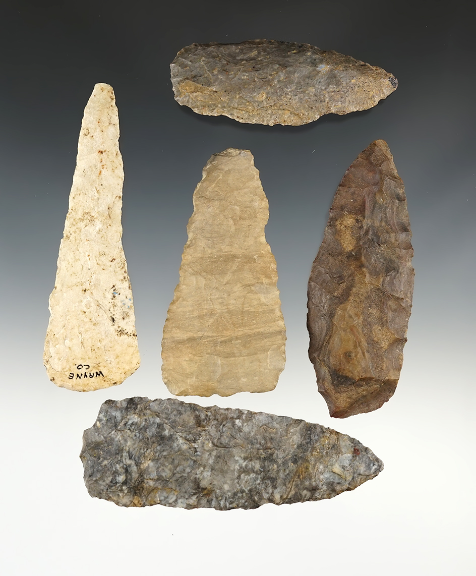 Set of 5 Ohio Knives in nice condition. The largest is 4 1/4".