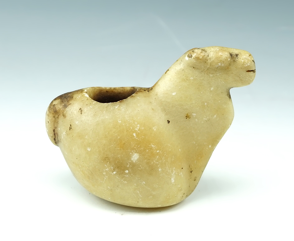 Nicely styled 2" tall Alpaca Canopa found in Peru. Made from Quartz.
