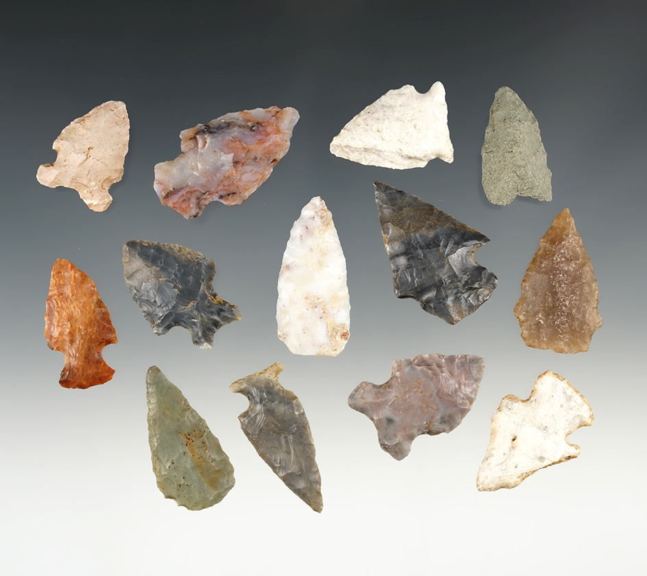 Set of 13 points found in various locations. The largest is 1 1/2".