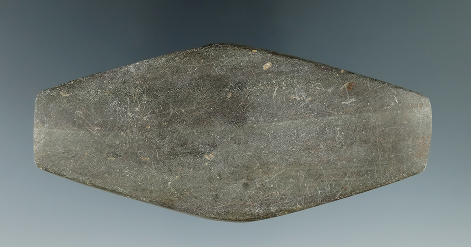 4" very fine Adena, undrilled Expanded Center Gorget. Found in Ross Co., Ohio.