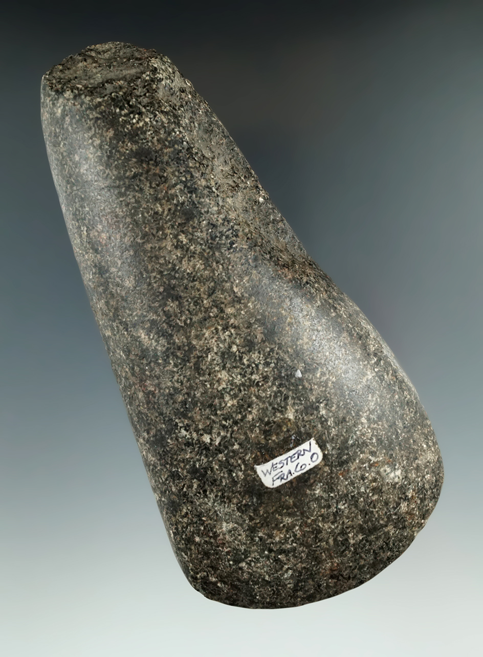 6" highly polished hardstone Celt found in western Franklin Co.,  Ohio. Ex. Hooks collection.