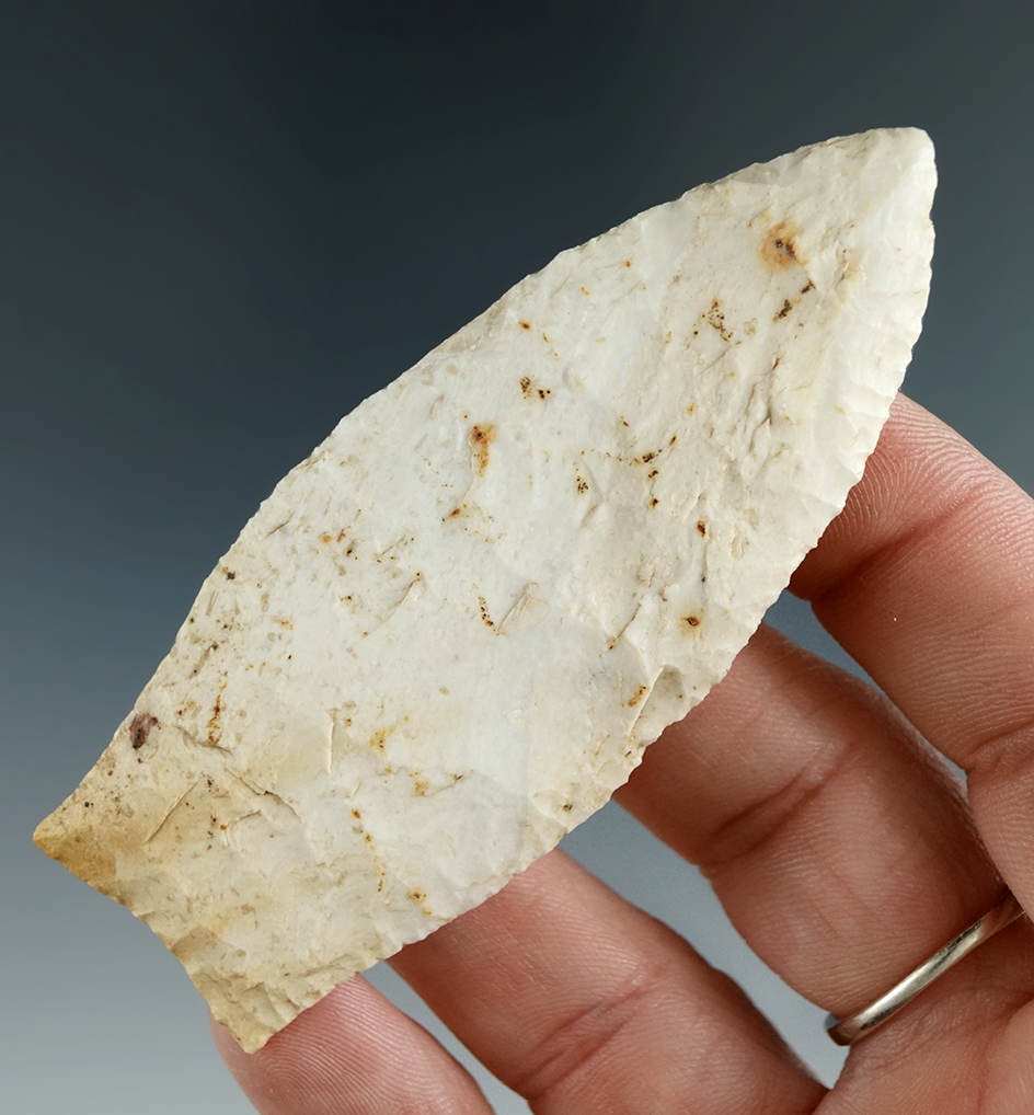 3 1/8" Pike County made from Burlington chert found in Pike Co.,  Missouri.  Motley  COA.