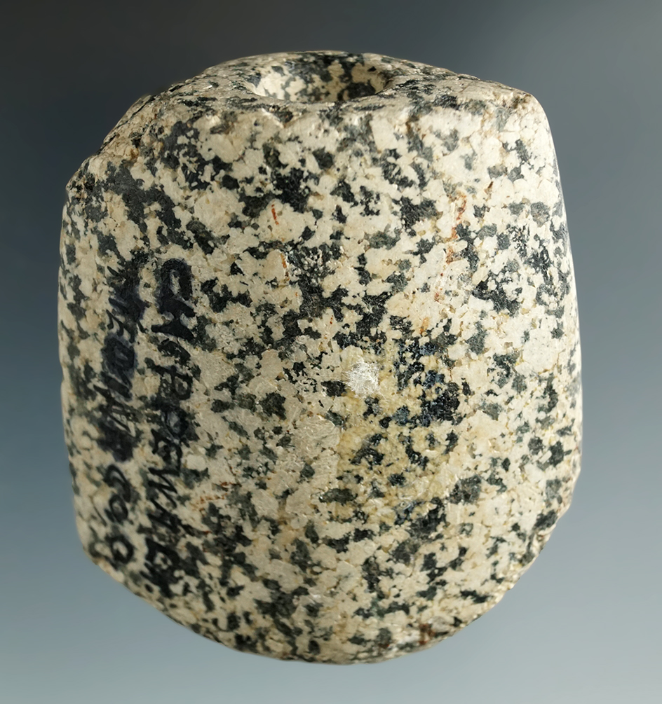 Rare 2 3/8" colorful Prismoidal Bannerstone, partially drilled - Chippewa Lake, Medina Co., Ohio.