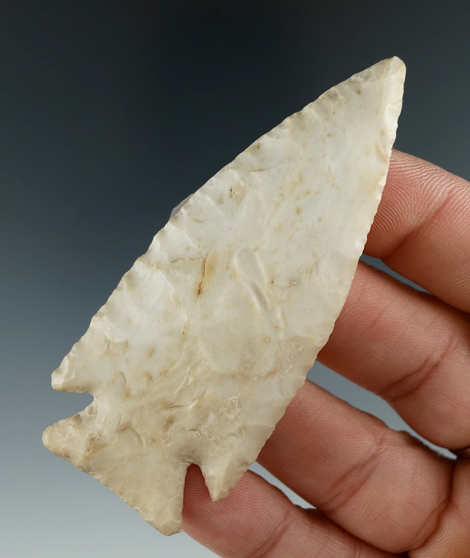 2 15/16" Pulaski Point found in Illinois. Ex. Lynn Bierly Collection. Comes with a Bennett COA.