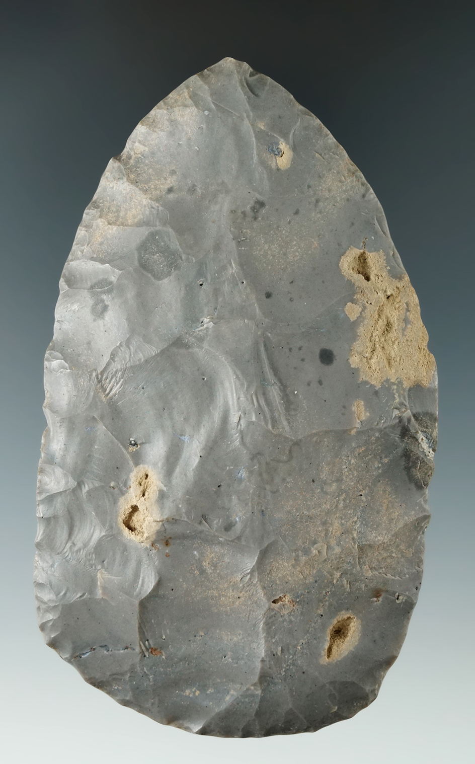 4 1/2" Hornstone Crib Mound Blade. Found in Spencer Co., Indiana.