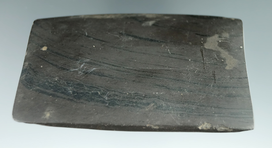 3 7/8" undrilled Gorget found in Ross Co.,  Ohio. Comes with a Davis G-8 COA.