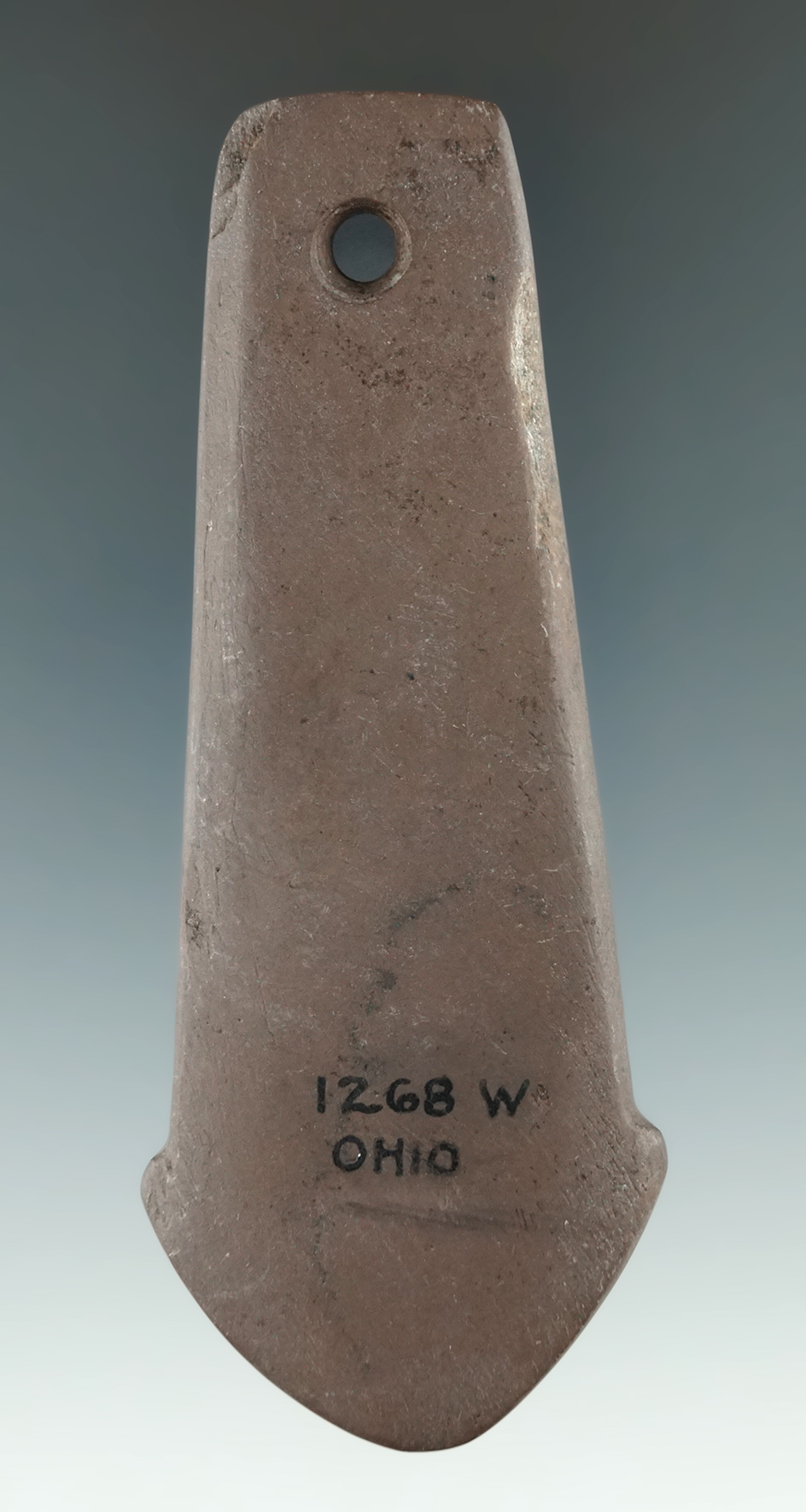 4 3/16" Adena Anchor Pendant found in Allen Co., Ohio. Ex. August Wehrle (#1268)