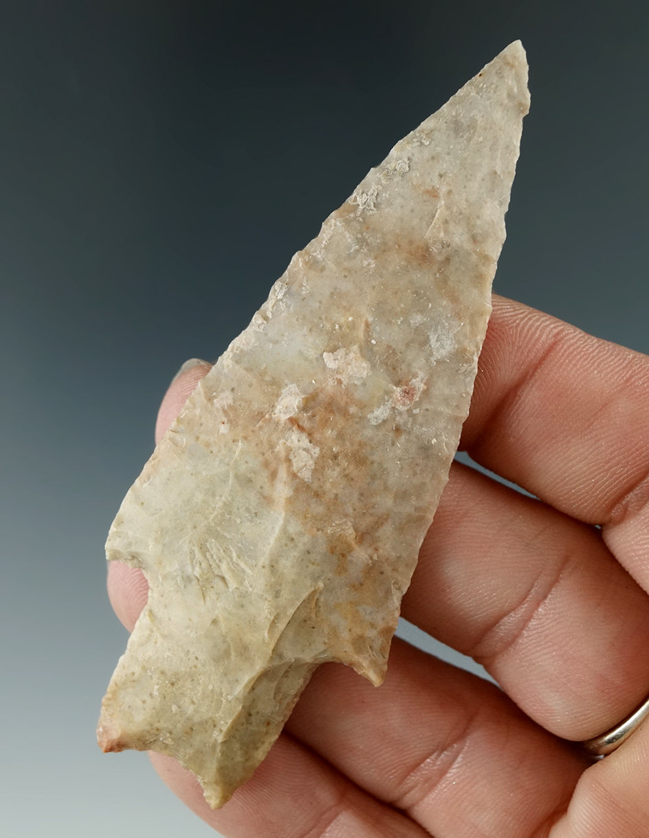 Ex. Museum! 3 5/16" Pedernales point nicely made off a colorful flake found in central Texas.
