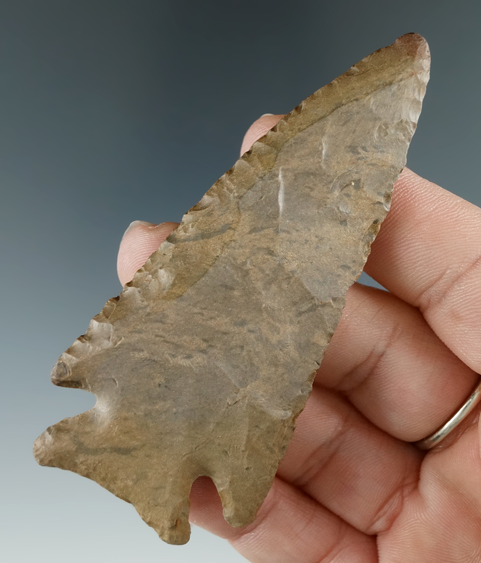 3 3/8" nicely beveled Stilwell found in Benton Co.,  Tennessee made from Dover Flint.Davis COA.