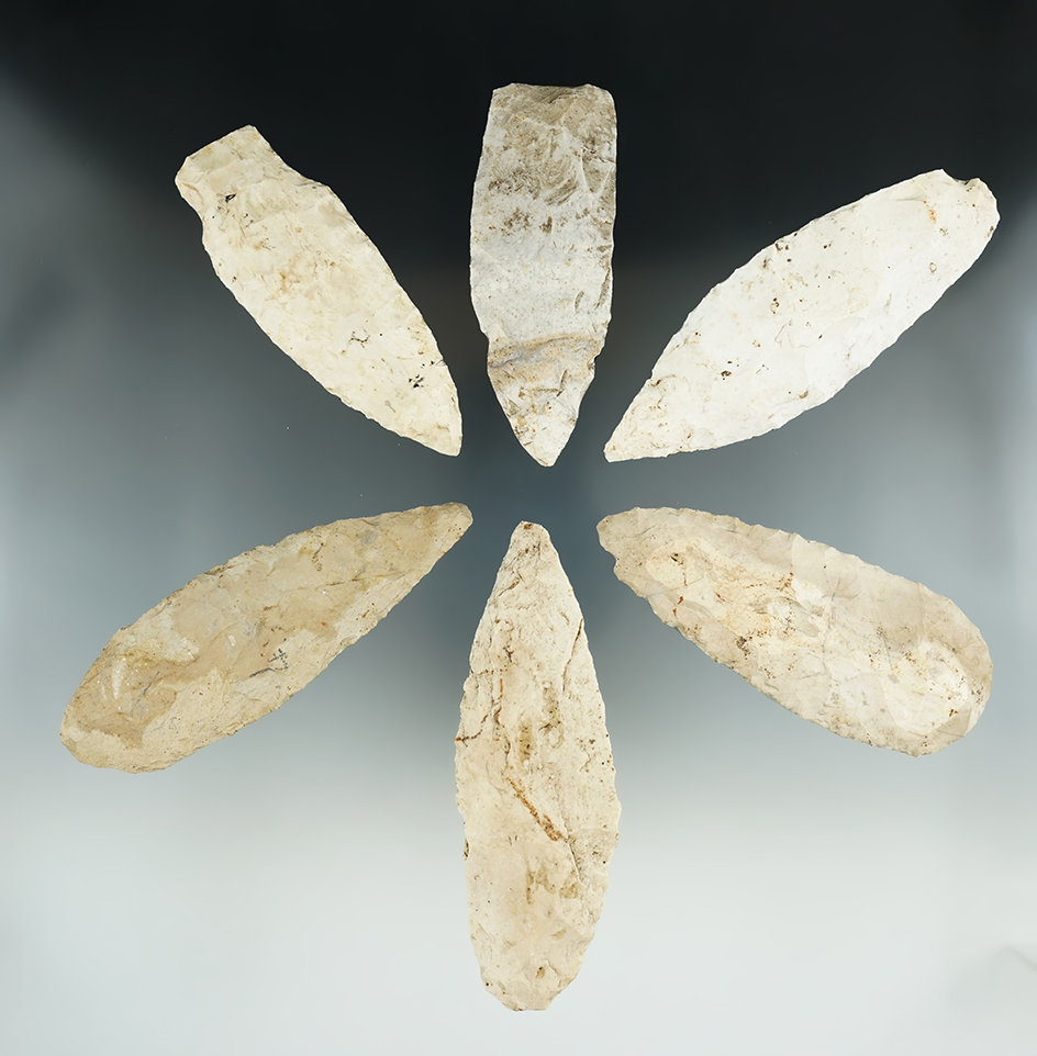 Nice group of six large Missouri Knives, largest is 4 1/2".