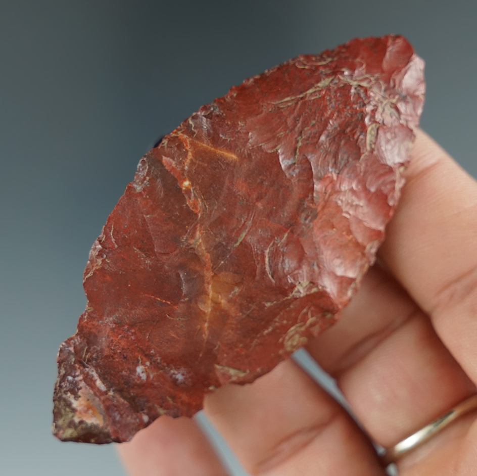 2 15/16" Cascade Knife made from attractive mottled red Jasper found in Washington. Ex. Jim Hogue