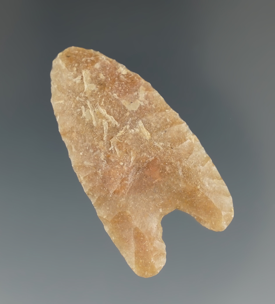 Excellent flaking and material quality  1 11/16" Barber point found in Kerr Co.,Texas. Rogers COA.