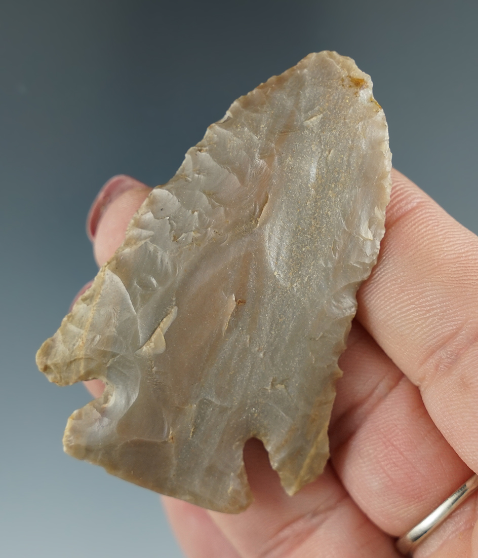 Nicely patinated 2 3/8" Lost Lake made from beautiful Carter Cave Flint found in Lincoln Co.,KY.