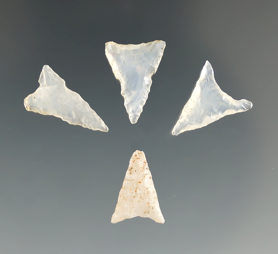 Set of three beautiful Gem points found near the Columbia River - attractive quality material.