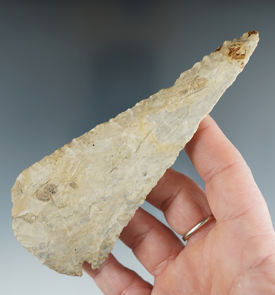 Unique! Large 5" Cobbs beveled Archaic Knife found in Boyle Co.,Kentucky.