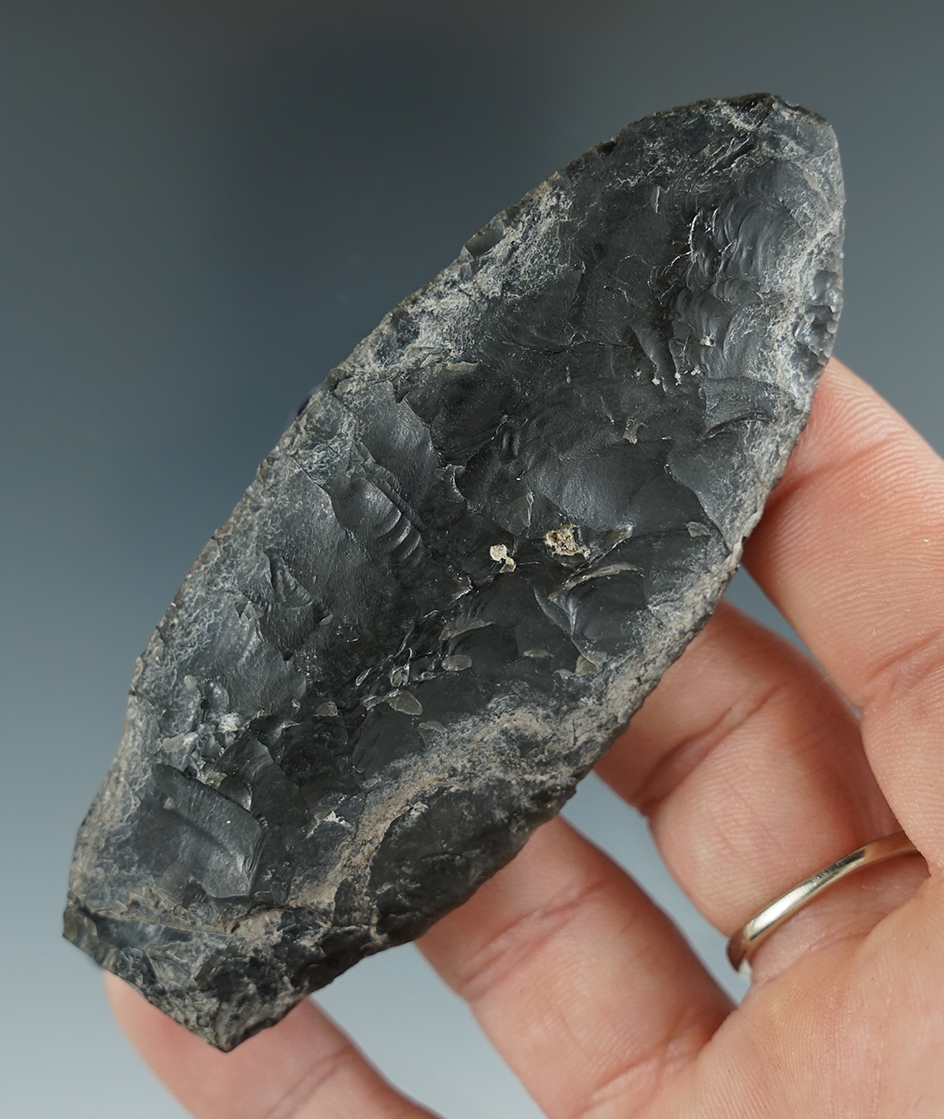 3 7/16" Cody Complex diminishing stem Knife - heavily patinated obsidian found in Oregon