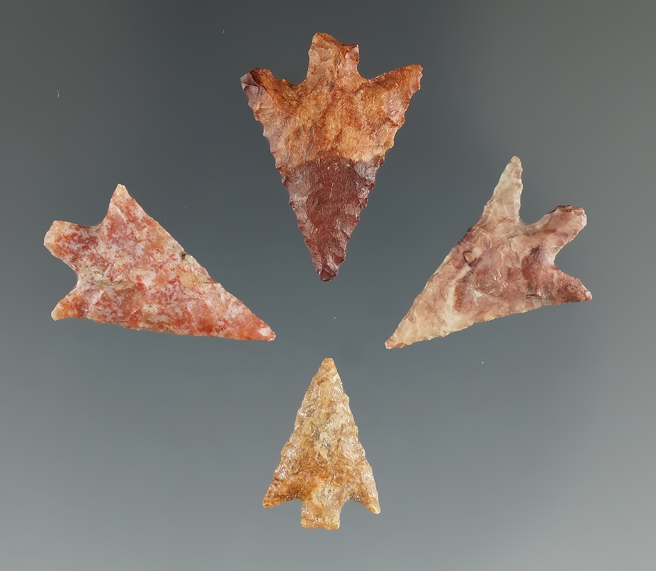 Set of four Columbia River John points made from nice material from the collective Jim Hogue.