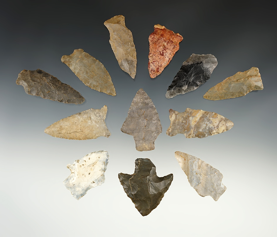 Set of 12 Midwest points in good condition. Largest is 2 1/8".