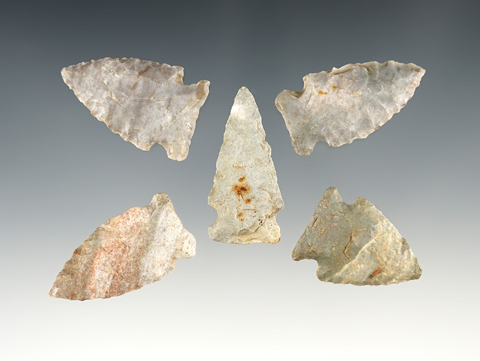 Set of 5 nice Midwest points in great condition.