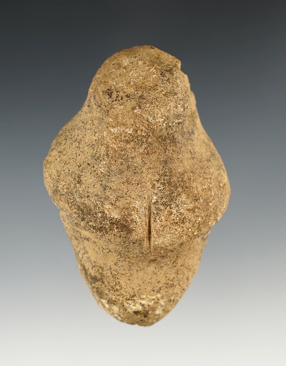 2 1/2" tall Human Effigy - Sandstone. Found by Art Gerber.