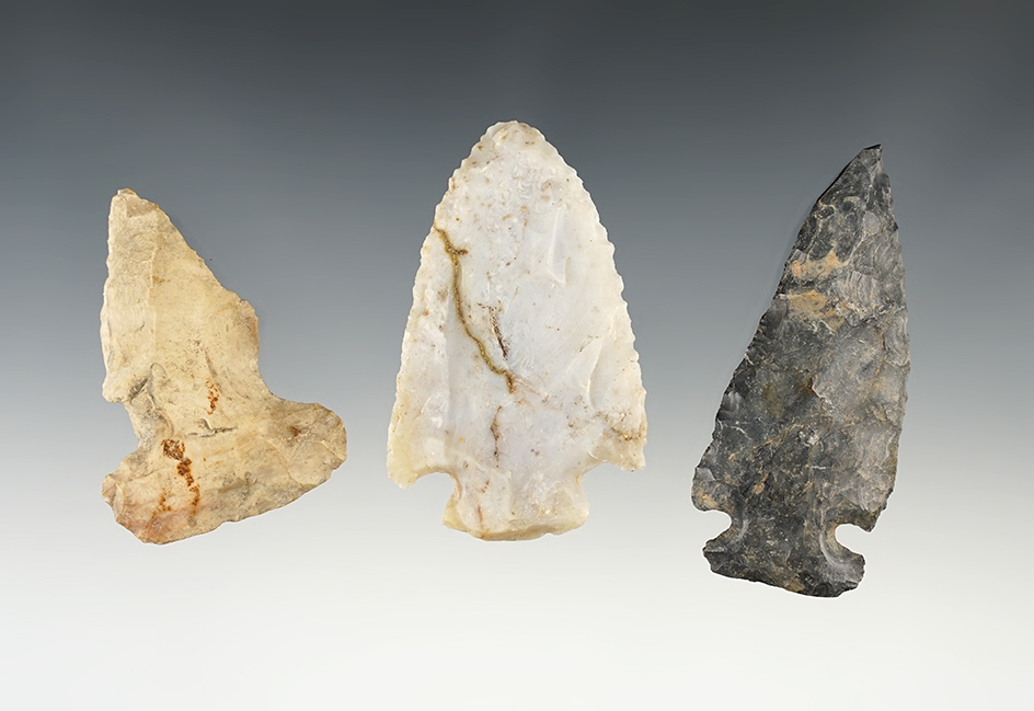 Set of 3 nice Ohio points. The largest is 2 7/8".