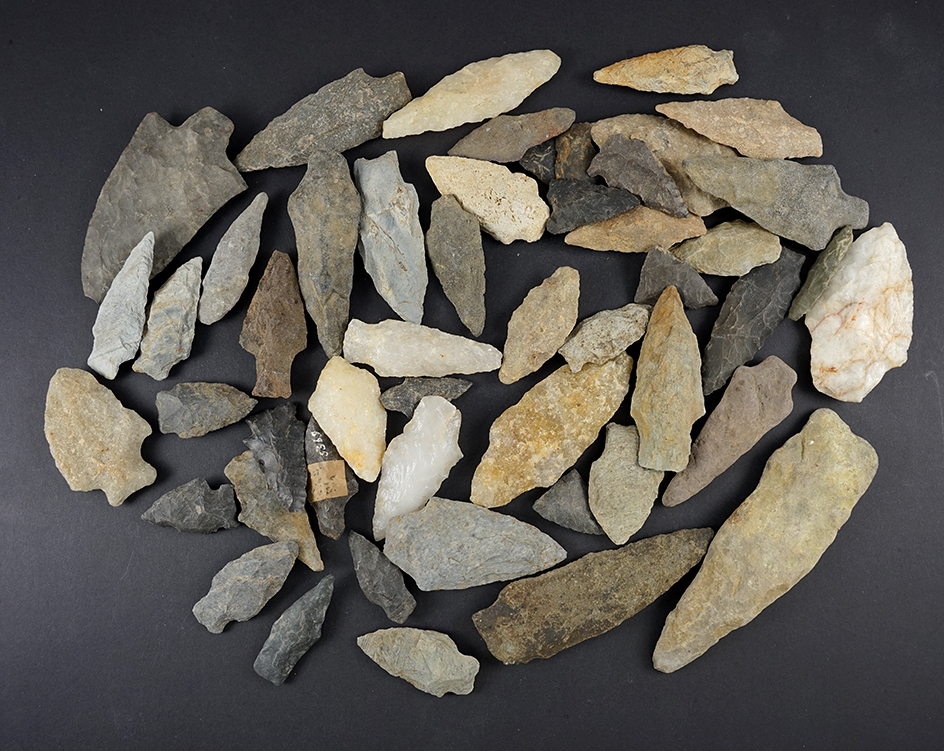 Set of 50 assorted points found in the Eastern U.S.