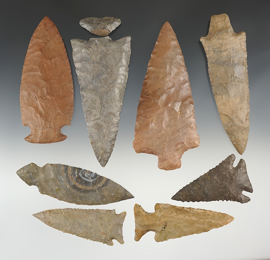 Set of 8 heavily Restored Kentucky/Tennessee points.