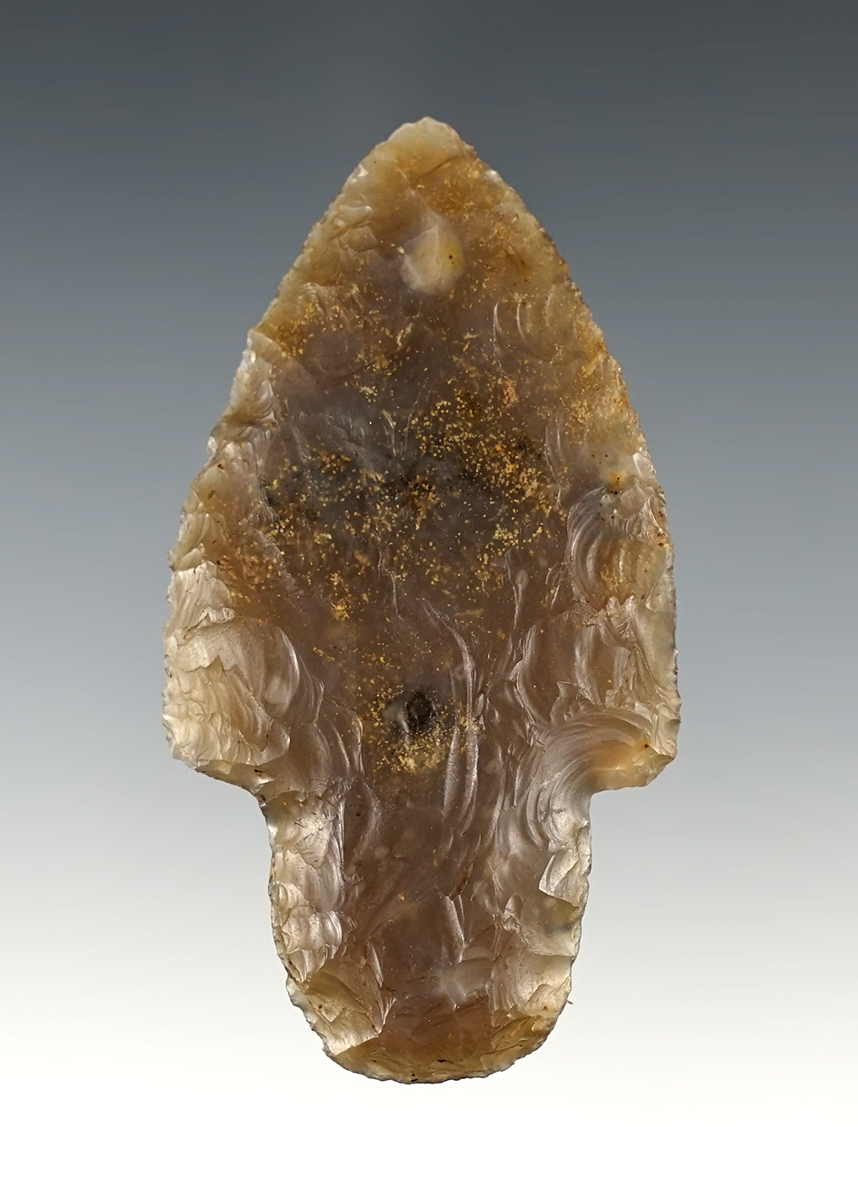 2 3/4" Moss Agate Adena - Elyria, Ohio. Ex. Hovan.