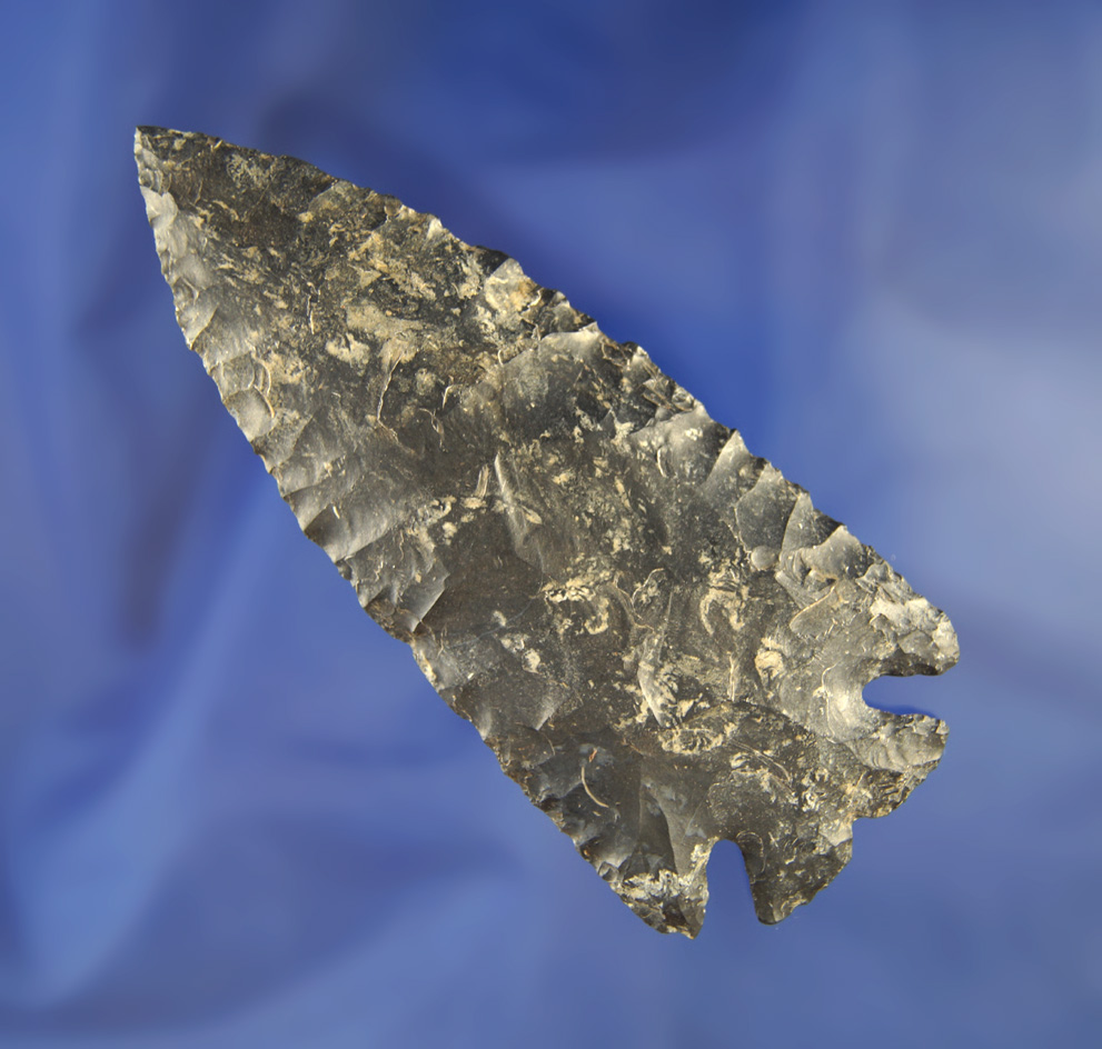 4" Coshocton Notched Base Dovetail found in Coshocton Ohio.  Bennett COA.