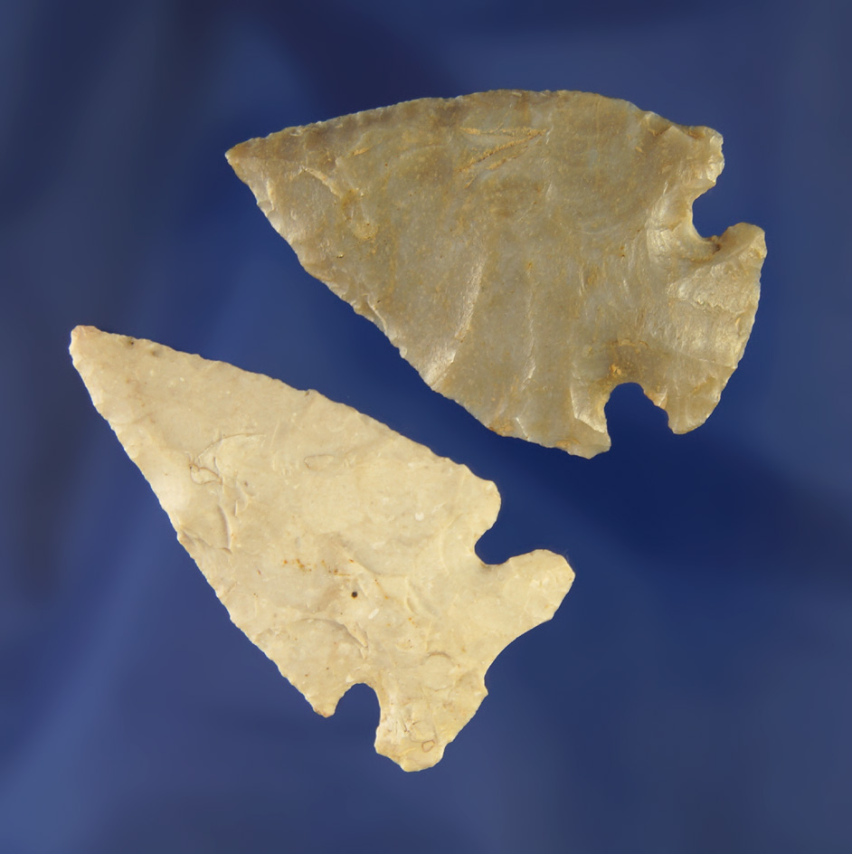 Nice pair of arrowheads found in Ohio in excellent condition, largest is 1 7/8".