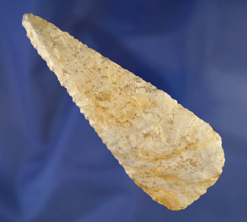 4 1/2" Cobbs Knife which is beveled and nicely serrated found in Ohio. Ex. Gilbert Dilley