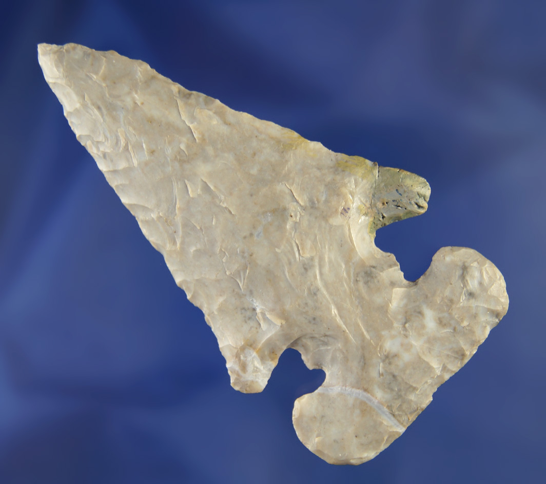 Classic style 3" Thebes E-Notch with one restored Barb found in Coshocton Co.,  Ohio