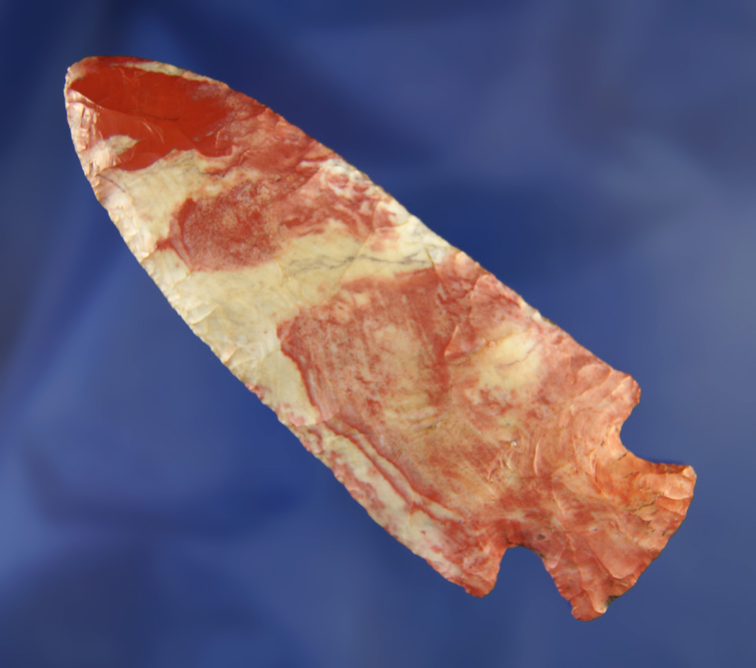 3 1/2" beautifully colored Flint Ridge Flint Hopewell found in Richland Co.,  Ohio.