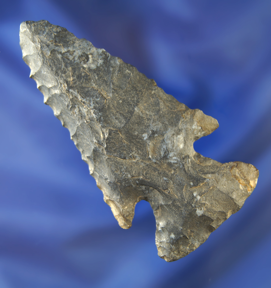 3 1/16" Coshocton Flint Archaic Thebes Bevel found in Ohio.