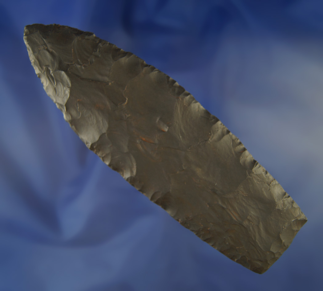 Big! 6 1/2" Zaleski Flint Blade found in Scioto Co.,  Ohio. Ex. Burdett collection.