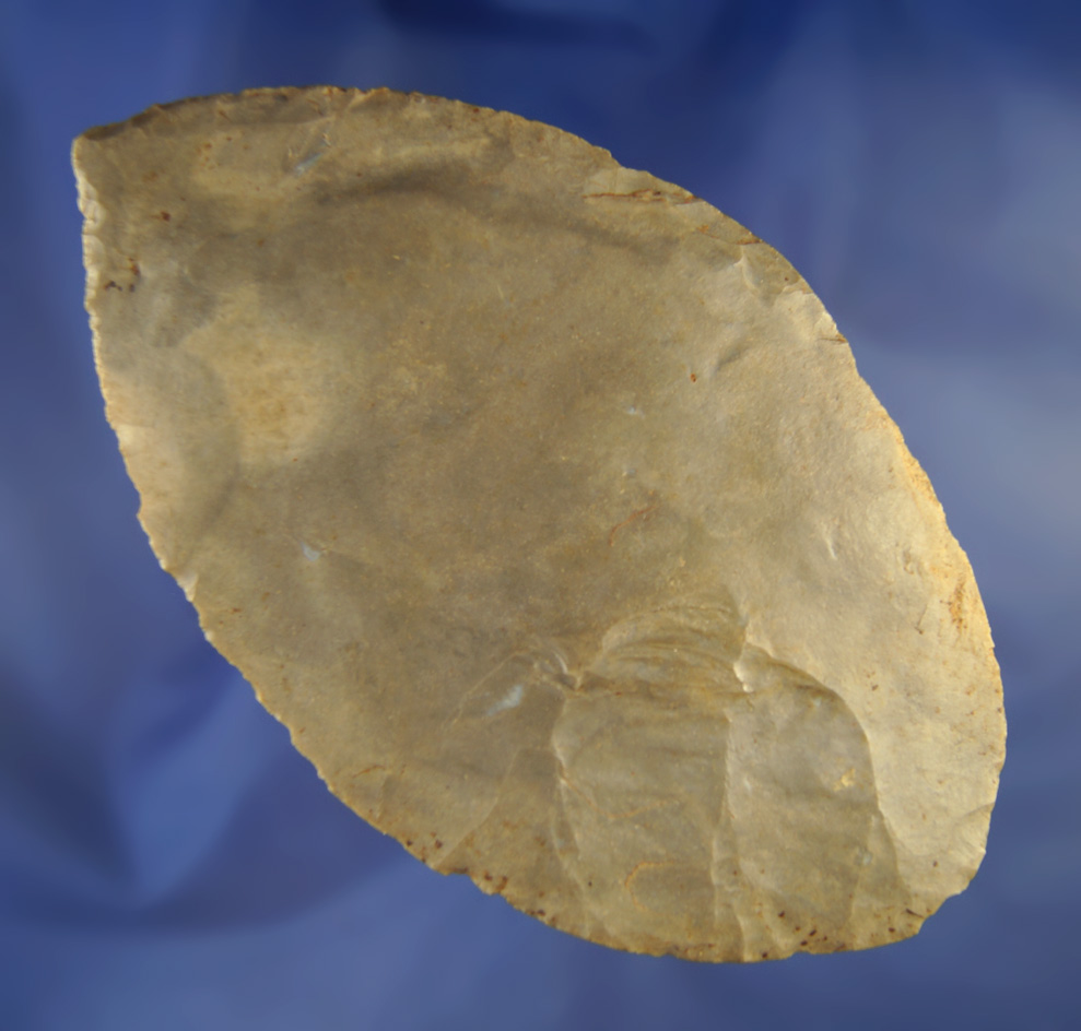 5 3/8" Hornstone Red Ochre Blade. Found in Cleves, Ohio.