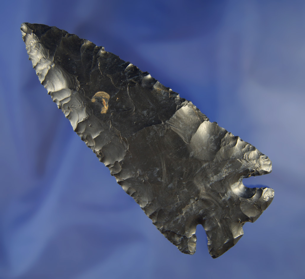 4 1/4" Classic Notched Base Dovetail - Coshocton Flint found in Medina Co., Ohio.  Bennett COA.