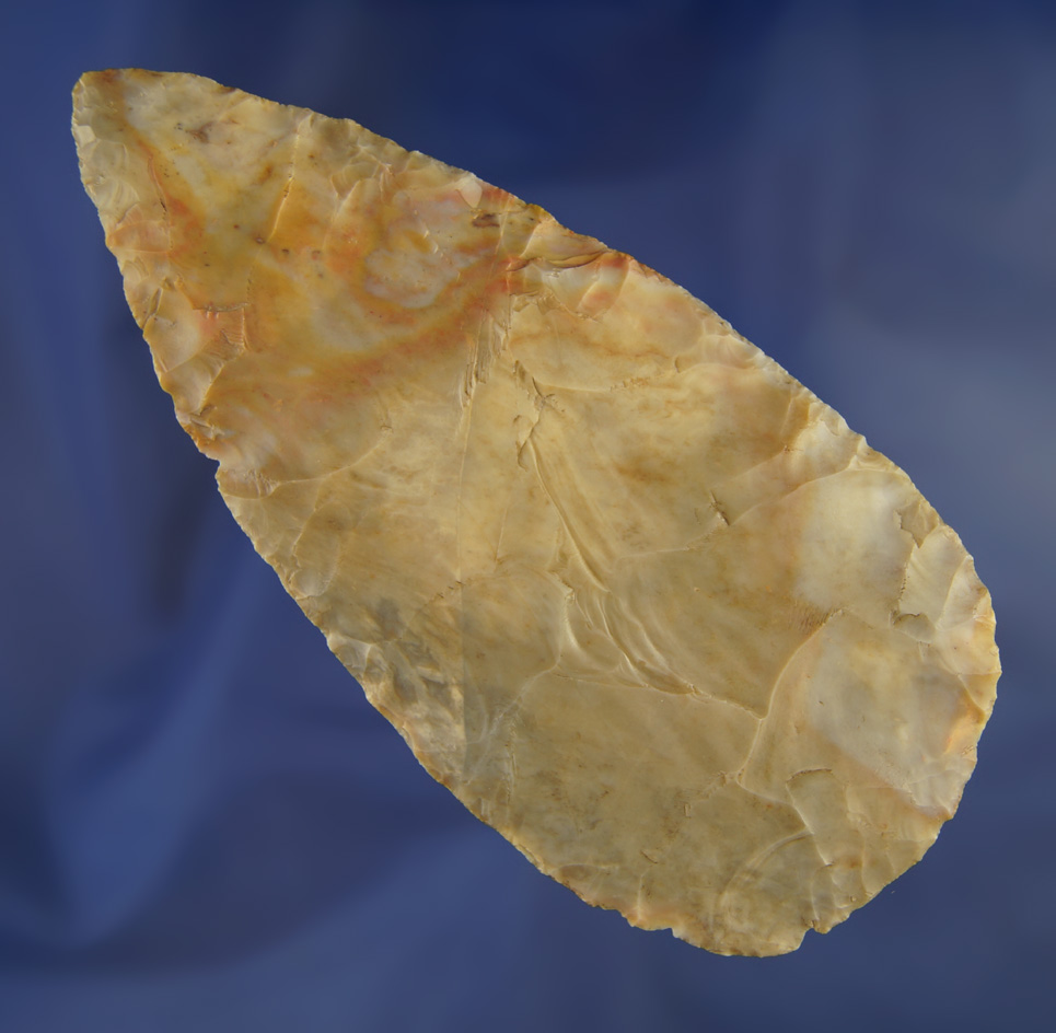 4 15/16" Highly Colored Adena Cache Blade. Fulton Co., Ohio.  Bennett COA.