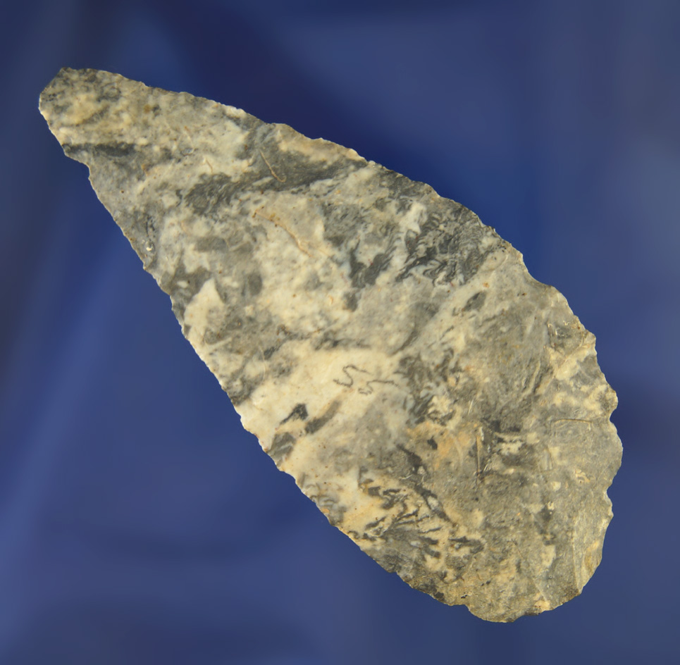 Thin 3 1/4" Coshocton Flint knife found on the Shipley farm in Champaign County Ohio in 1994.