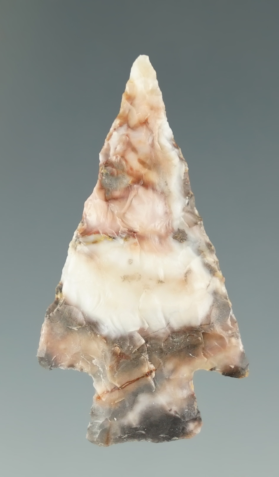 1 1/2" Stemmed Dart Point found near the Mid Columbia River in the 1960's. Ex. Heimbigner.