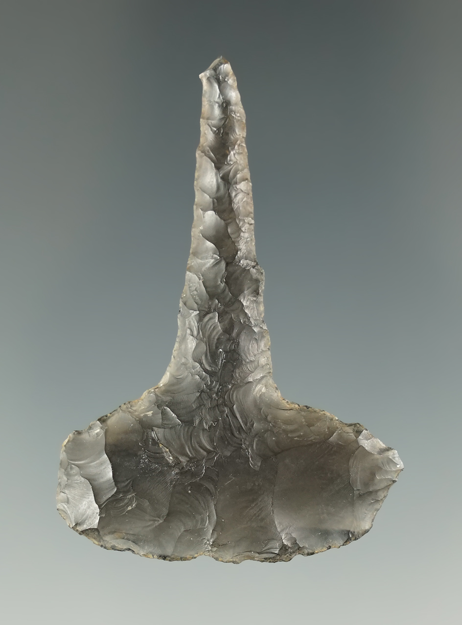 2 1/16" Drill made from Translucent Obsidian. Found by Charles Hall in the 1930's.