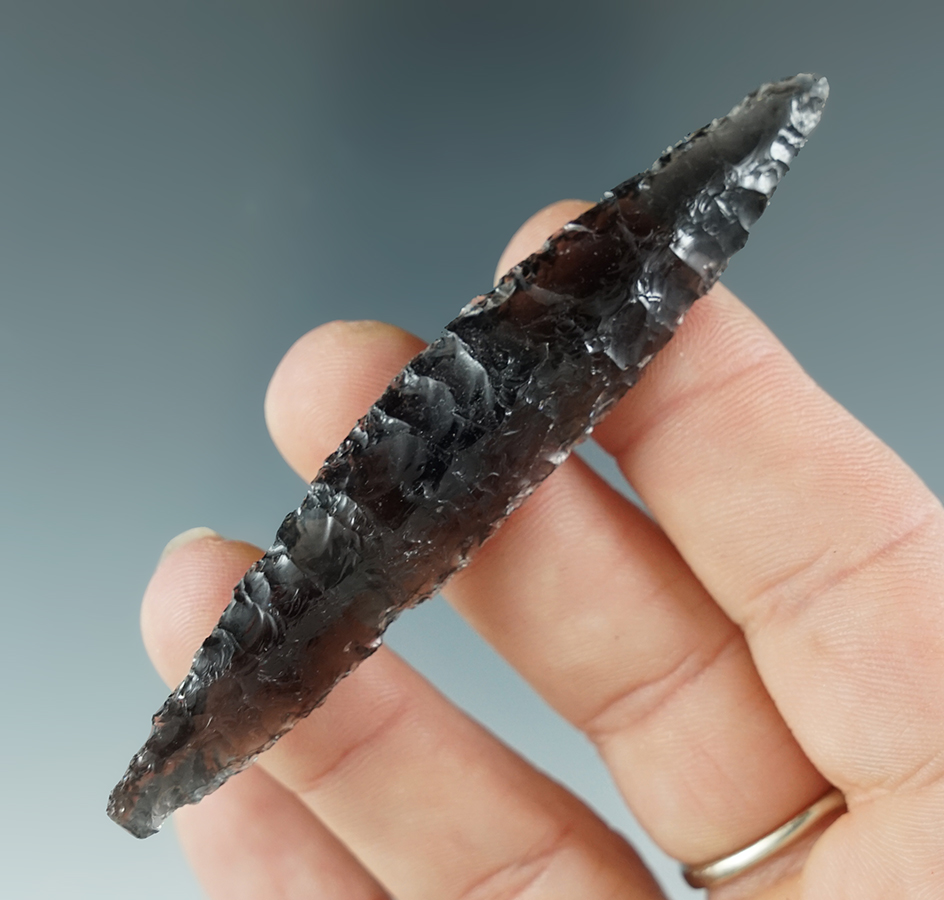 3 1/4" Paleo Haskett made from translucent Obsidian - Alvord Desert -Oregon Ex. Martinsen.