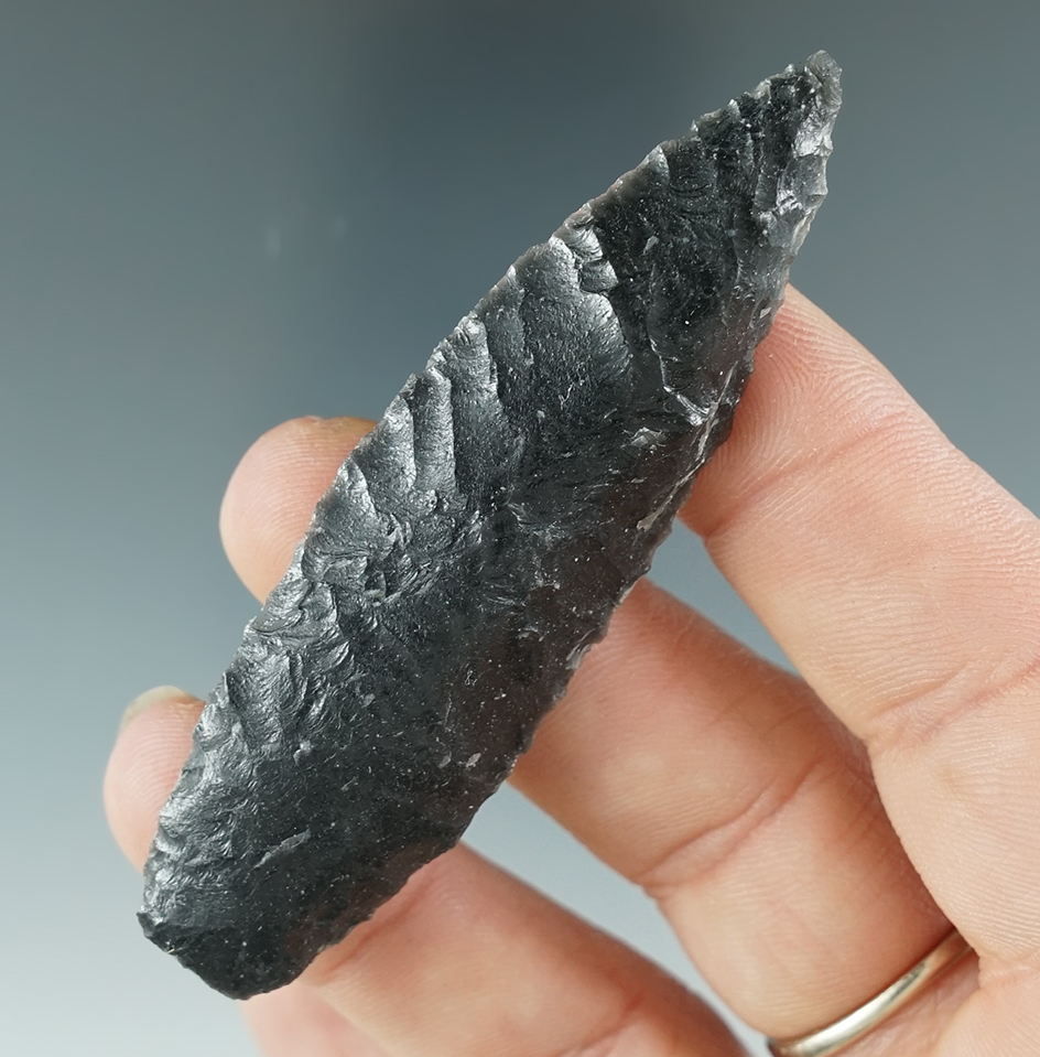 2 7/8" Paleo Parman found near Crump Lake, Lake Co., Oregon in the 1950's. Ex. Charles Hall.