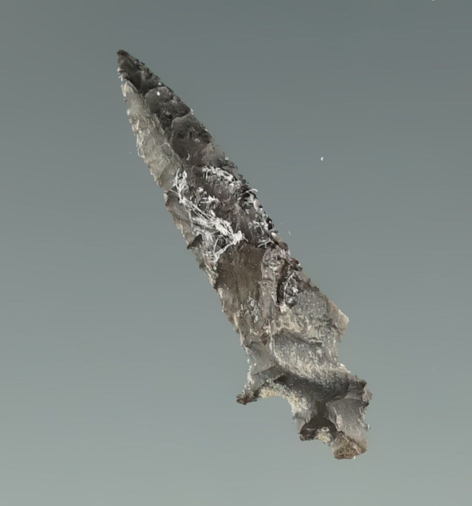 Unique style on this 15/16" Klickitat Dagger with a double notched base - Columbia River.