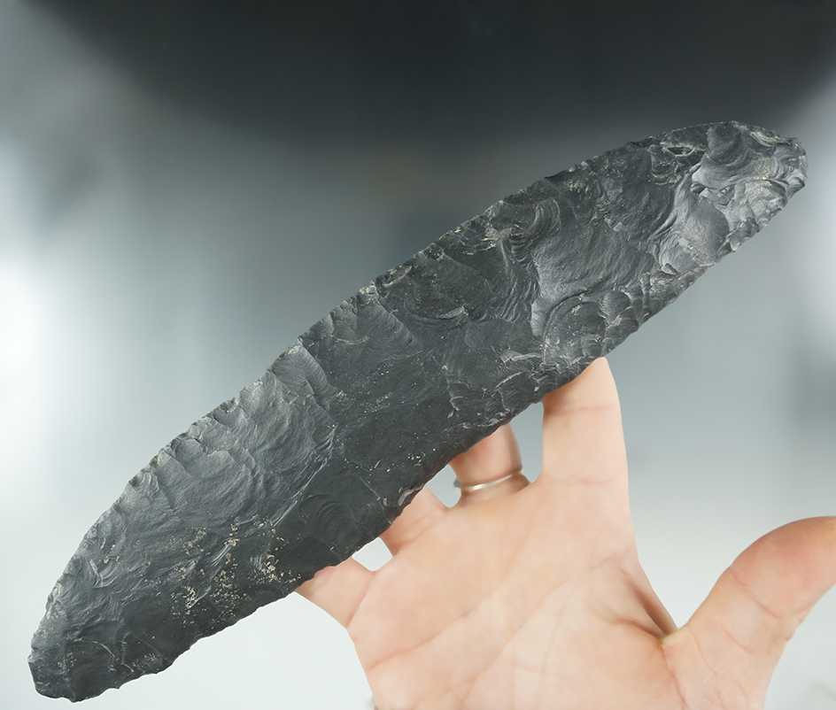 Extremely large 9 7/8" Wealth Blade found near Crump Lake, Lake Co., Oregon.