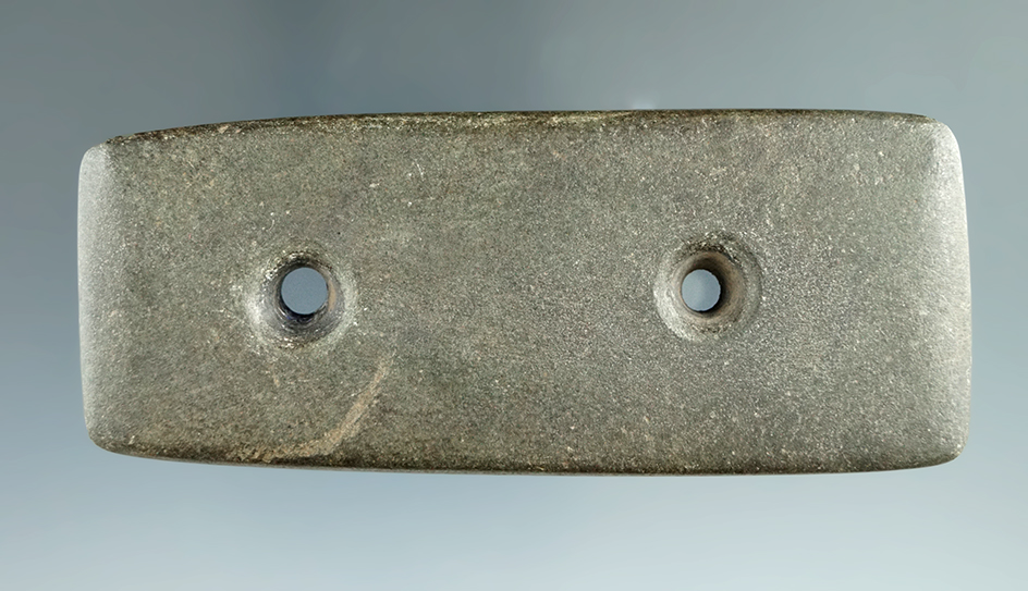 3 3/8" Glacial Kame Bar Gorget found in or near Morland, Franklin Twp., Wayne Co., Ohio.