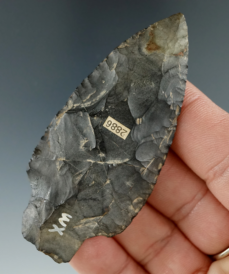 2 7/8" Adena made from Normanskill Flint found in New York.