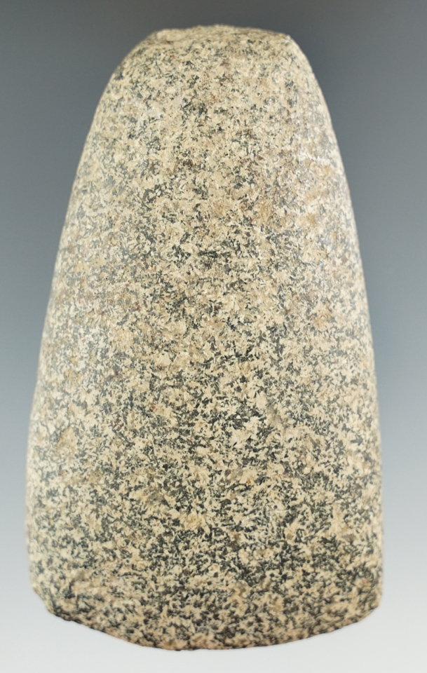 Fine 3 1/2" Speckled Granite Adena Celt. Great example - found in Crawford Co., Ohio.